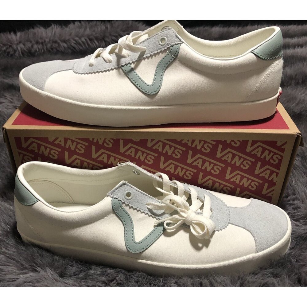 Vans Men's Sport-Low Tri-Tone Green Canvas Suede Skate Shoes Size 13, New
